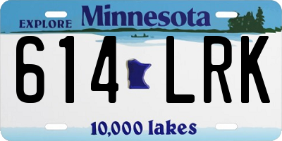 MN license plate 614LRK
