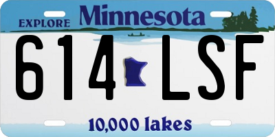 MN license plate 614LSF