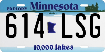 MN license plate 614LSG