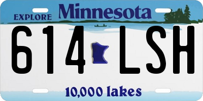 MN license plate 614LSH