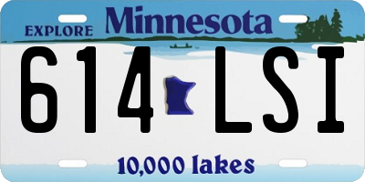 MN license plate 614LSI