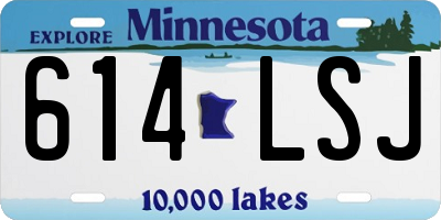 MN license plate 614LSJ