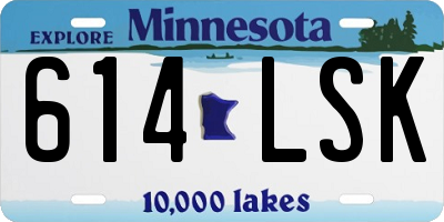 MN license plate 614LSK