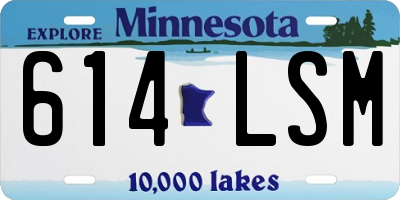 MN license plate 614LSM