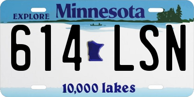 MN license plate 614LSN
