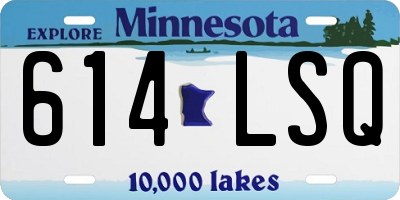 MN license plate 614LSQ