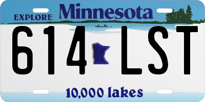MN license plate 614LST