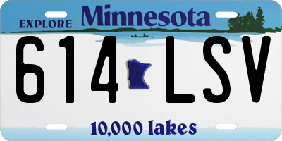 MN license plate 614LSV