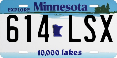 MN license plate 614LSX