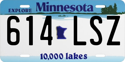 MN license plate 614LSZ