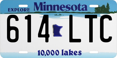 MN license plate 614LTC