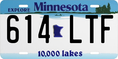 MN license plate 614LTF