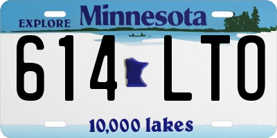 MN license plate 614LTO