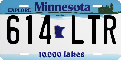 MN license plate 614LTR