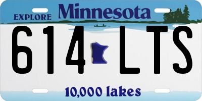 MN license plate 614LTS