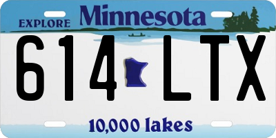 MN license plate 614LTX