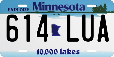 MN license plate 614LUA