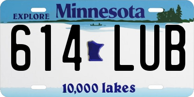 MN license plate 614LUB