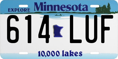 MN license plate 614LUF