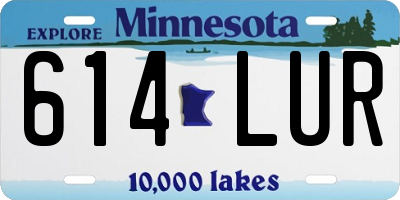 MN license plate 614LUR
