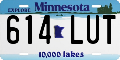 MN license plate 614LUT