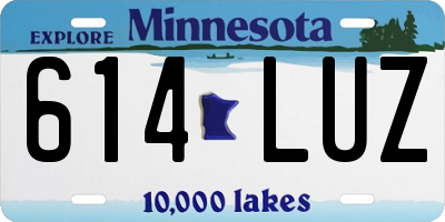 MN license plate 614LUZ
