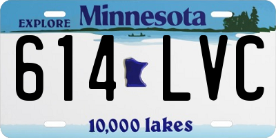 MN license plate 614LVC