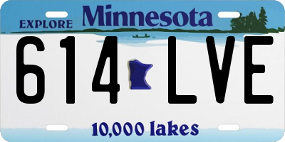 MN license plate 614LVE