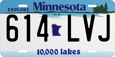 MN license plate 614LVJ