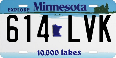 MN license plate 614LVK