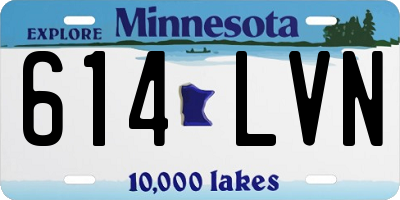 MN license plate 614LVN