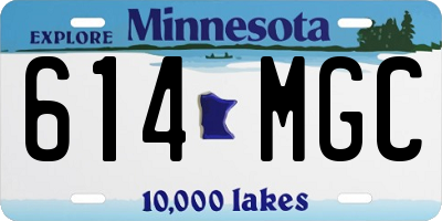 MN license plate 614MGC