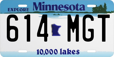 MN license plate 614MGT