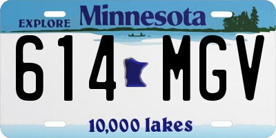 MN license plate 614MGV