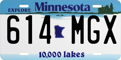 MN license plate 614MGX