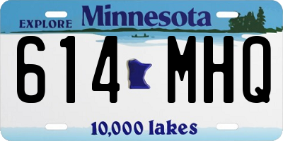 MN license plate 614MHQ