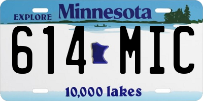 MN license plate 614MIC