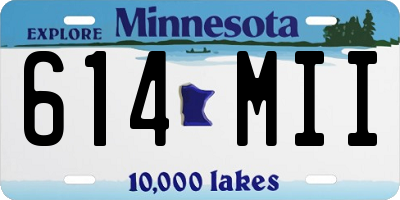 MN license plate 614MII