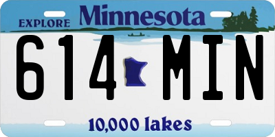 MN license plate 614MIN