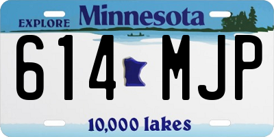 MN license plate 614MJP