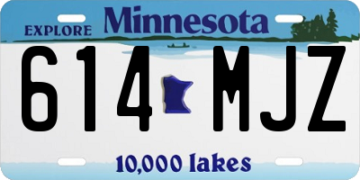 MN license plate 614MJZ