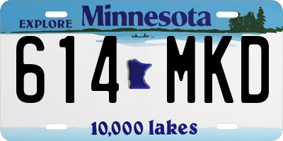 MN license plate 614MKD