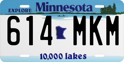 MN license plate 614MKM