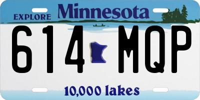 MN license plate 614MQP