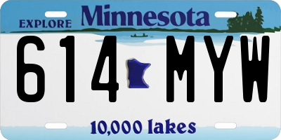 MN license plate 614MYW