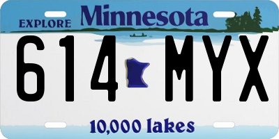 MN license plate 614MYX