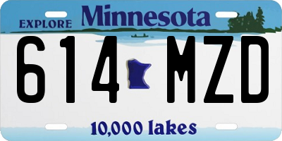 MN license plate 614MZD