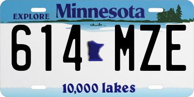 MN license plate 614MZE