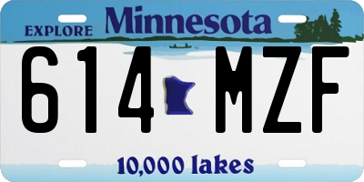 MN license plate 614MZF