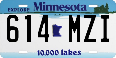 MN license plate 614MZI